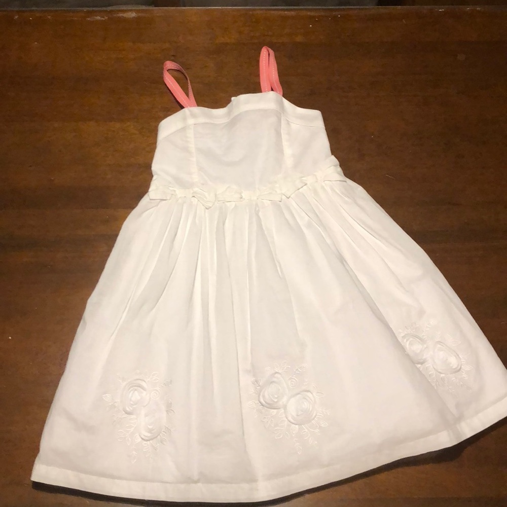 Little girls white summer dress